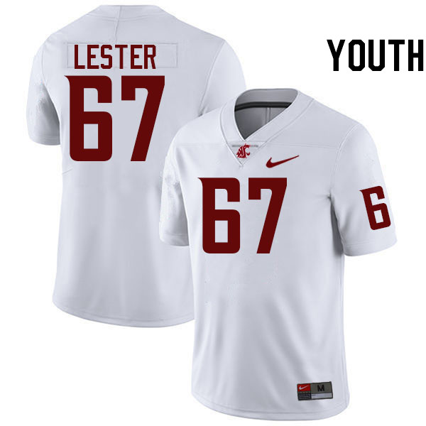 Youth #67 Jonny Lester Washington State Cougars College Football Jerseys Stitched-White